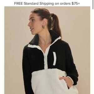 Black and White Sherpa Fleece